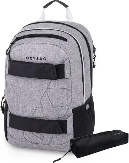 Studentu mugursoma un penālis Oxybag Sport Grey Melange