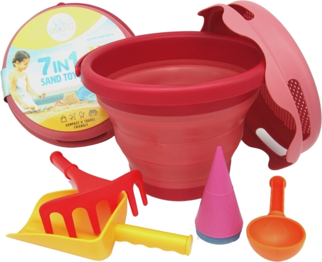Compactoys foldable sand set 7-in-1 red