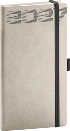 Notique kabatas kalendārs Aprint Top 2027 gaiši pelēks 9 × 15,5 cm