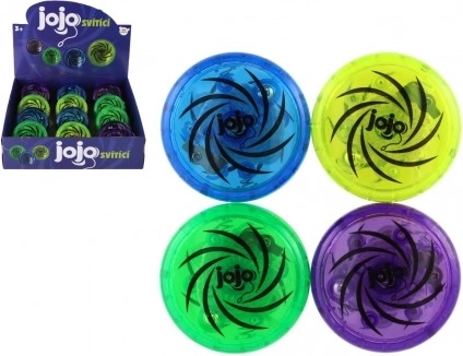Spīdošs plastmasas jojo 6 cm – 4 krāsas, ar baterijām
