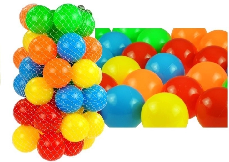 Dry ball pit balls in net 50 pcs 7 cm