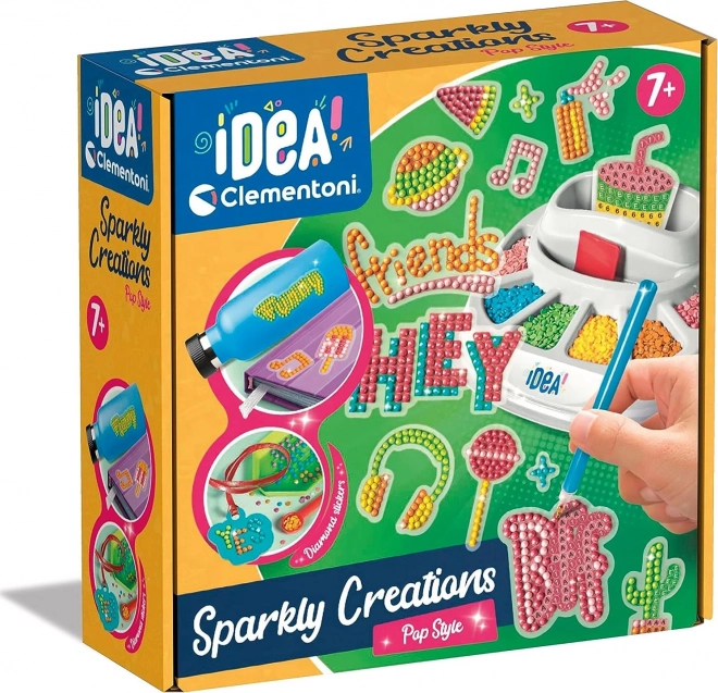 Clementoni IDEA Sparkly Creations dimantu gleznošana – Popārts