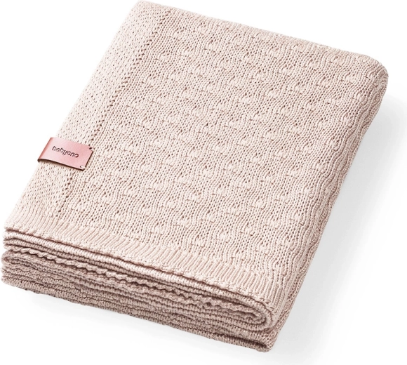 BabyOno knitted bamboo blanket light beige