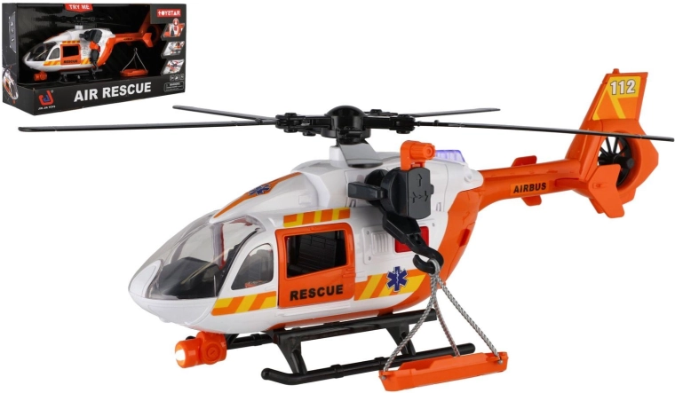 Glābšanas helikopters ar baterijām, ar gaismu, skaņu un vinču 32 cm