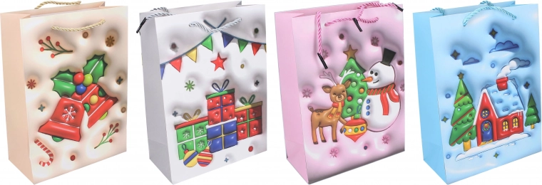 Ziemassvētku dāvanu maisiņš L 31 × 40 × 12 cm – 1 gab.