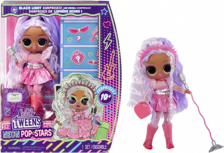 L.O.L. Surprise! Tweens Neon Pop Stars Kitty K lelle ar UV pārsteigumu