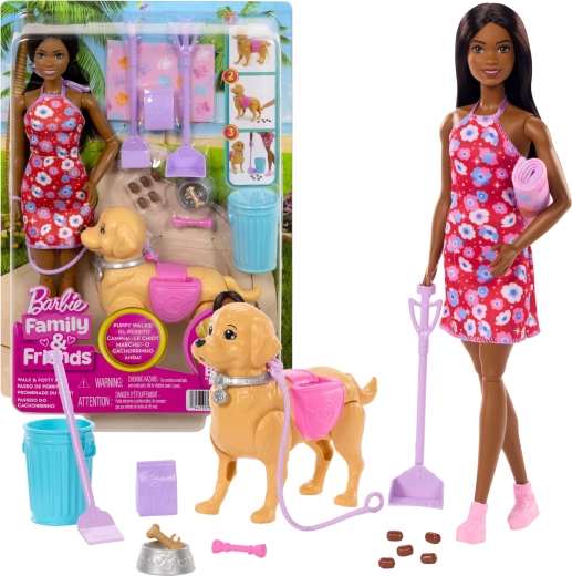 Barbie Brooklyn walking set with puppy and accessories