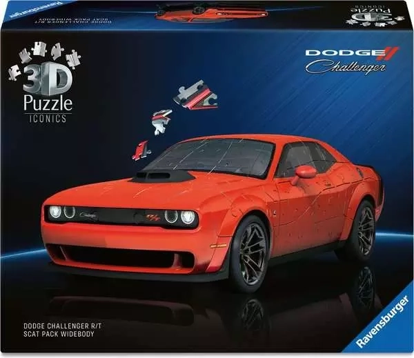 3D puzzle Ravensburger Iconics: Dodge Challenger R/T Scat Pack Widebody – 108 pieces