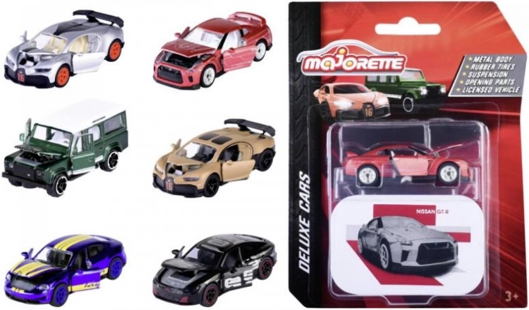 Majorette Deluxe metāla auto 1:64 – licencētu modeļu mikss