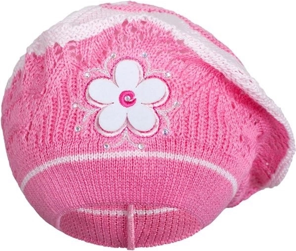 Adīts bērnu berete New Baby tumši rozā