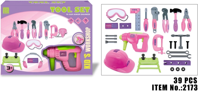 Kids' DIY tool set with helmet (39 pieces)