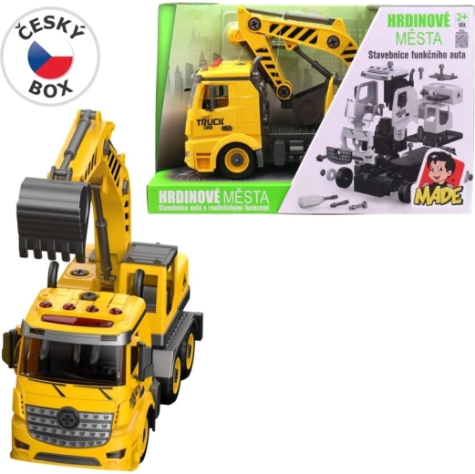Ekskavatora auto konstruktors ar gaismu un skaņu, 32 cm