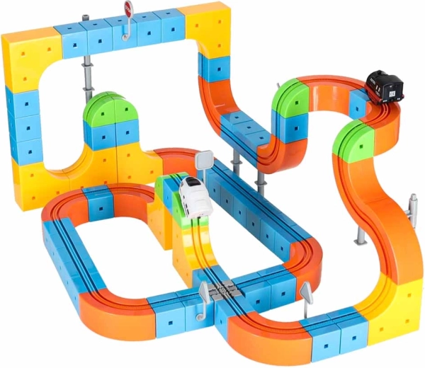 Modular track with ramps and elevated sections