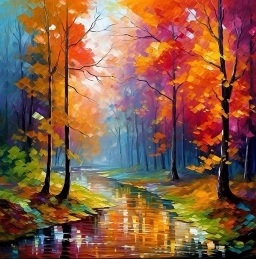 Dimantu gleznošana “Miers mežā” 30 × 40 cm