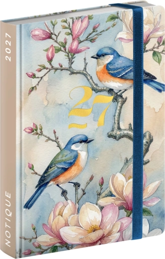 Notique nedēļas plānotājs rokassomiņai Putni 2027 (9,8 × 14,5 cm)