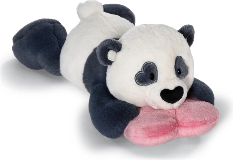 Nici plīša panda Love ar sirsniņu, guļoša 20 cm