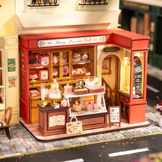 A detailed confectionery shop full of sweets