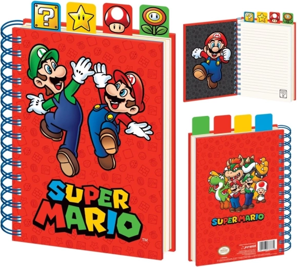 Super Mario A5 spirālbloknotis ar atdalītājiem