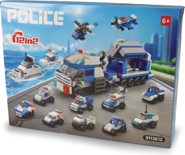 Police Building Set with 12 Vehicles - 1 Piece