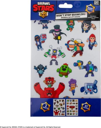 Brawl Stars uzlīmes – 37 motīvu komplekts, 2 loksnes