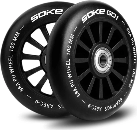 Scooter wheels 100 mm black SOKE – set of 2 pcs