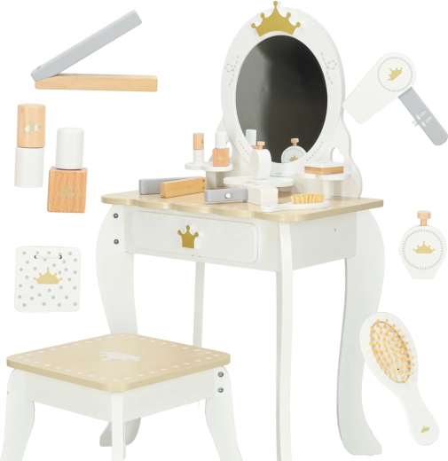 Children's wooden dressing table LULILO Bella with mirror, stool and accessories