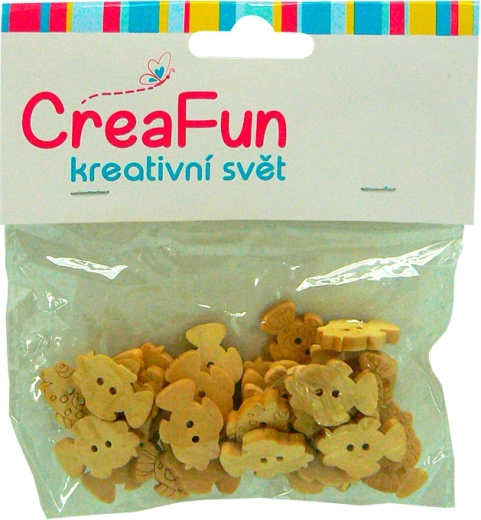 Wooden fish for crafting and play, 30 pcs (14 × 20 mm)