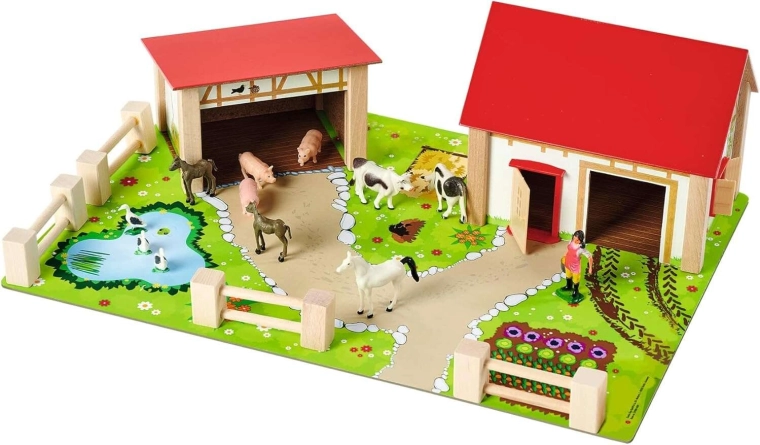 Realistic wooden farm for endless play