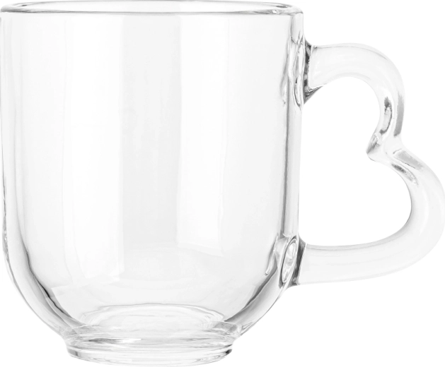 Altom Design stikla krūze ar sirds formas rokturi 310 ml