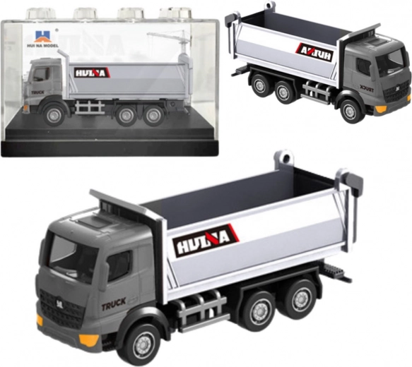 HUINA 1:80 metal dump truck model, silver