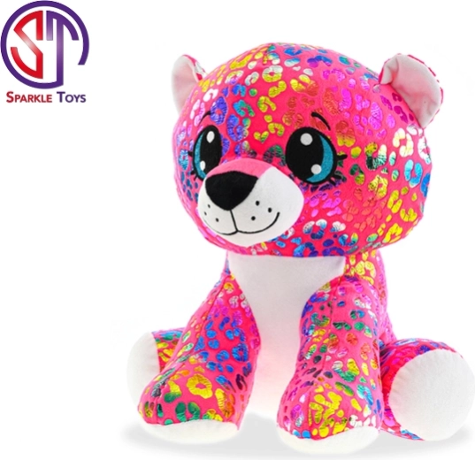 Plush Leopard Rainbow Star Sparkle 24 cm Sitting