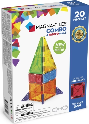 MAGNA-TILES Combo microMAGS Magnetic Construction Set, 20 Pieces