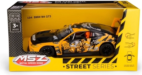 MSZ BMW M4 GT3 with WASA yellow car model 1:24