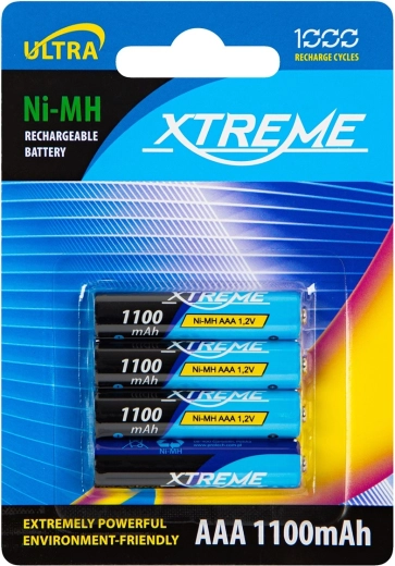 Uzlādējami AAA NiMH 1100 mAh XTREME akumulatori – 4 gab.