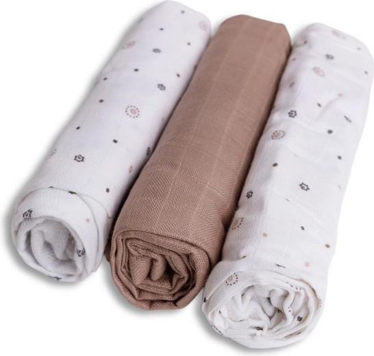 BabyMatex bambusa autiņi 70 × 70 cm zvaigznītes (3 gab.)