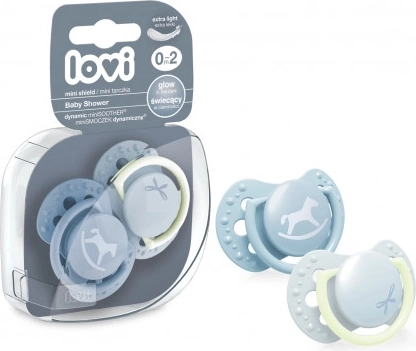LOVI mini pacifier Baby Shower 0–2m, 2 pcs for boys
