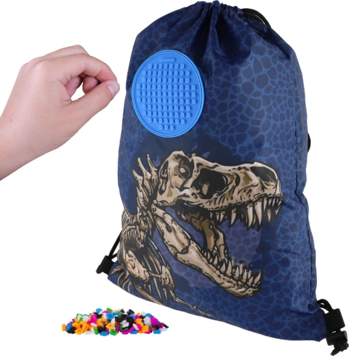 Pixie Crew mugursoma-maiss dinozaurs ar mazo paneli