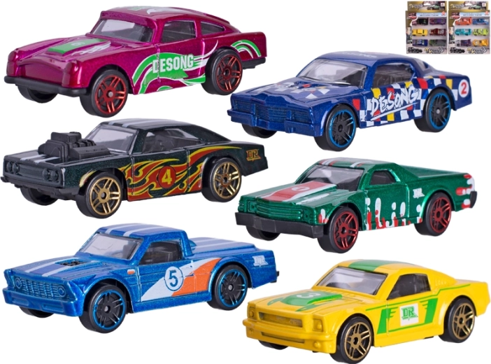 Metal toy cars 7 cm with freewheel – set of 6 pcs
