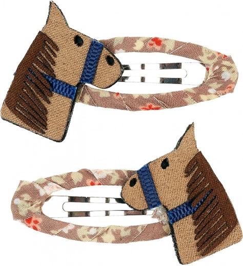 Hair Clips with Horse Motif – 2 pcs