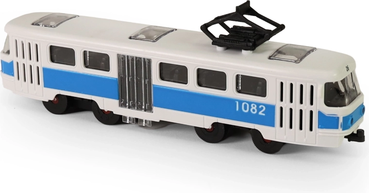 Blue City Tram with Friction Drive and Opening Doors