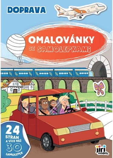 Krāsojamā grāmata A4 ar uzlīmēm “Transports”