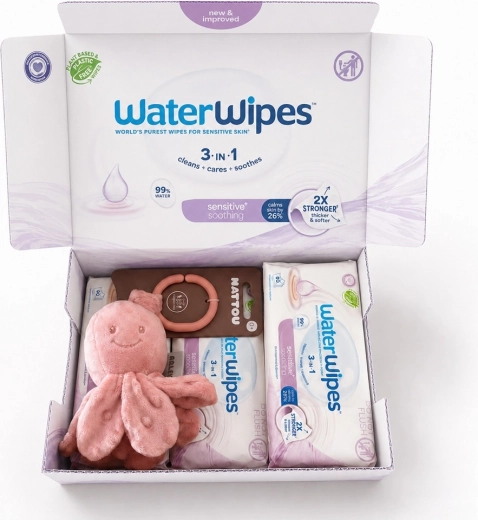 WaterWipes Soothing Clean 3in1 wet wipes 4×60 pcs (240 pcs) + Nattou vibrating octopus free