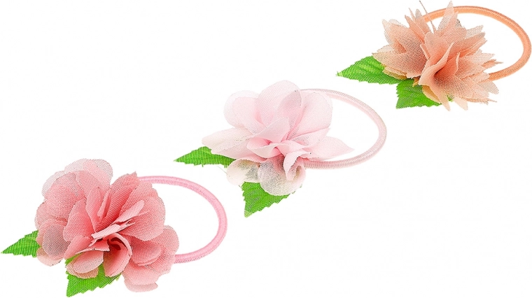 Chayenne Hair Ties with Flower 3 pcs