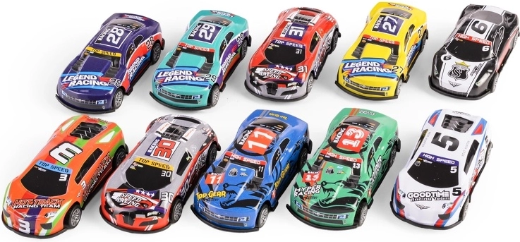 Set of Metal Racing Cars in Tube 1:64 – 10 pcs