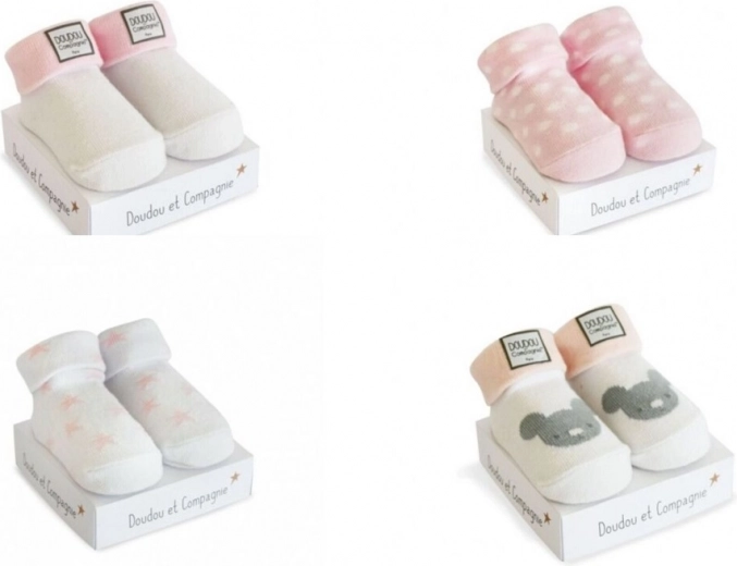 Doudou Gift Set – Socks for Baby Girl 0–6 Months