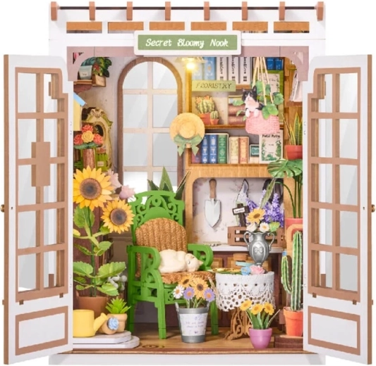 RoboTime 3D wooden puzzle bookend Secret Flower Corner