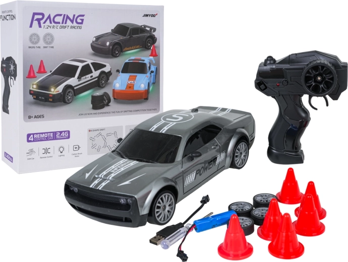 Tālvadības drifta auto 1:24 ar piederumiem