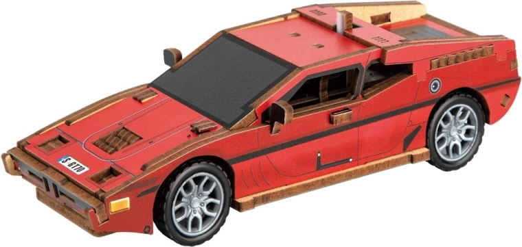 2Kids Toys 3D koka saliekamais modelis – sarkana sporta automašīna