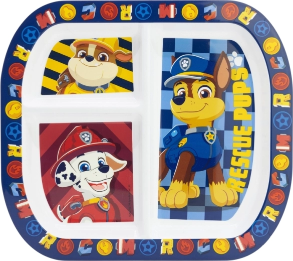 Paw Patrol kids’ plate with compartments Boy Rescue Pups 22 cm