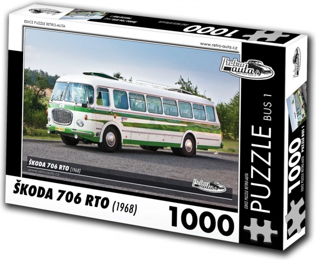Puzle RETRO-AUTA: autobuss ŠKODA 706 RTO (1968) – 1000 gabaliņu